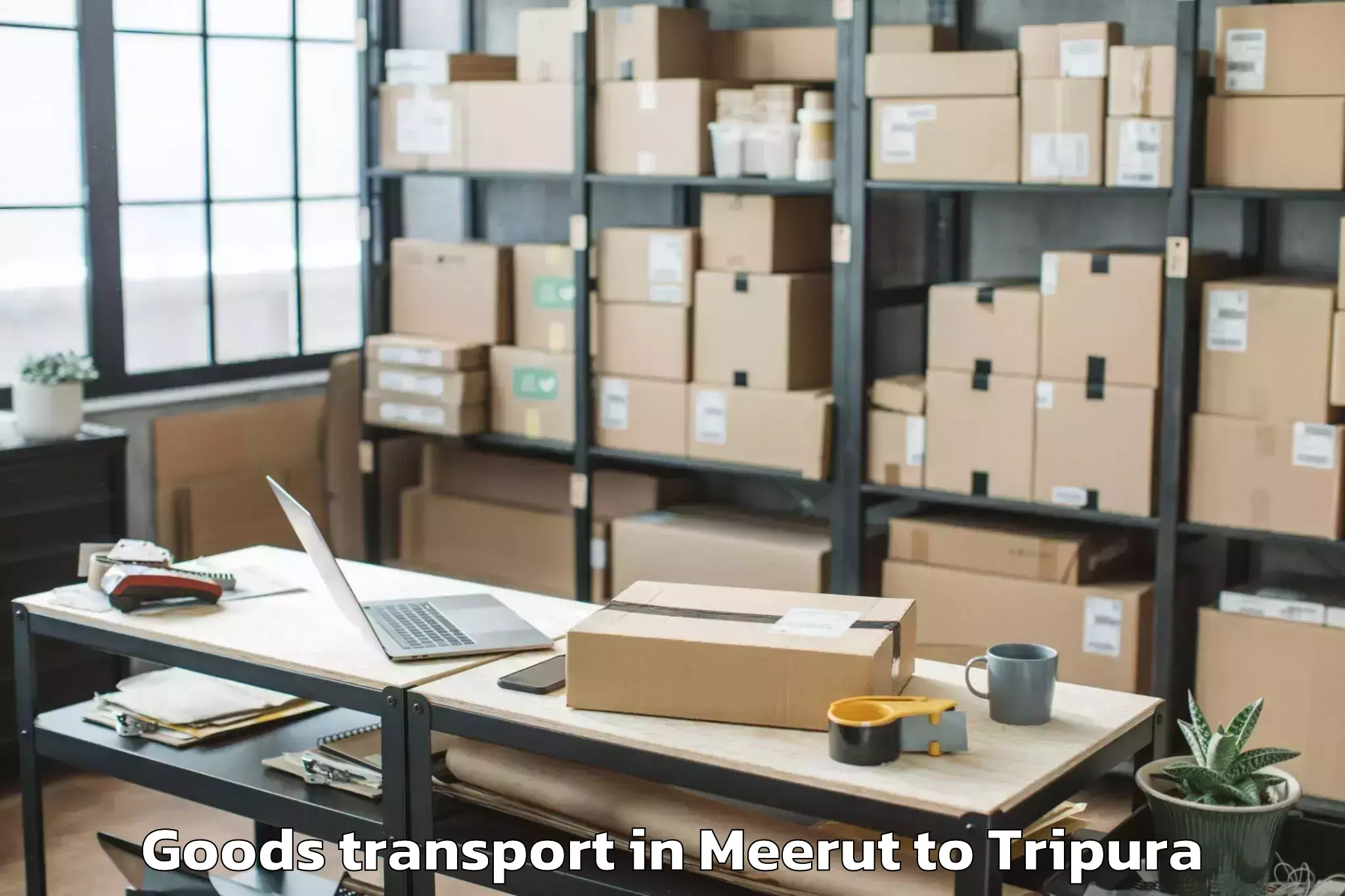 Top Meerut to Jirania Goods Transport Available